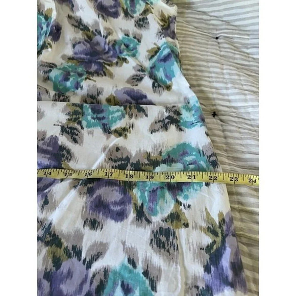 NWT Land’s End Watercolor Rose Dress Women’s Sz 12 Sleeveless Cotton Pockets - Picture 7 of 10